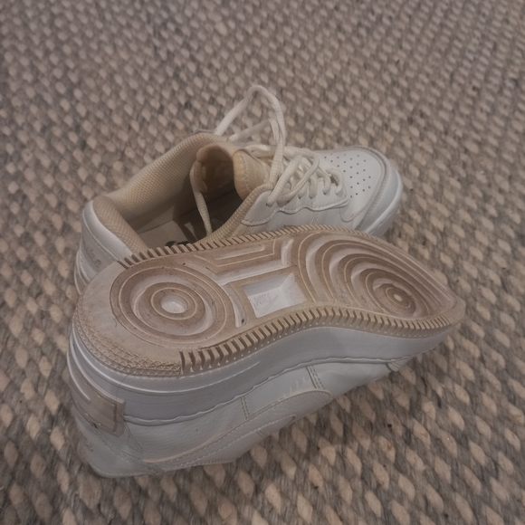 White Nike Airforce 1 triple shadow white nice chunky sole - Picture 2 of 4